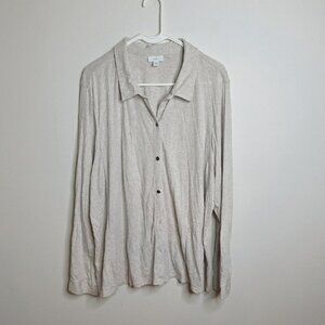 Casual Cream Button-Down Shirt for Men